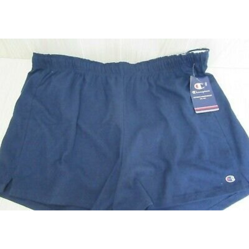Champion women's 1X Blue athletic Shorts elastic waist cotton NWT